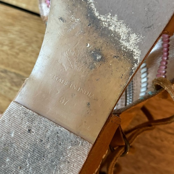 Free People Bellflower Zip Ip Embroidered Gladiator Sandals Size 37 6.5/7 US - Picture 5 of 9